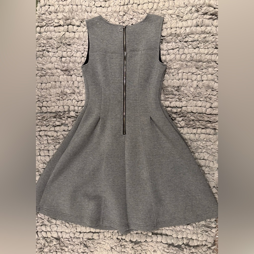 Anthropologie Maeve Gray Sleeveless Mini Tulip Style Dress - Picture 3 of 9